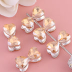 Heavy-Duty Alloy Bowtie Double-Sided Heart with Zircon Stones