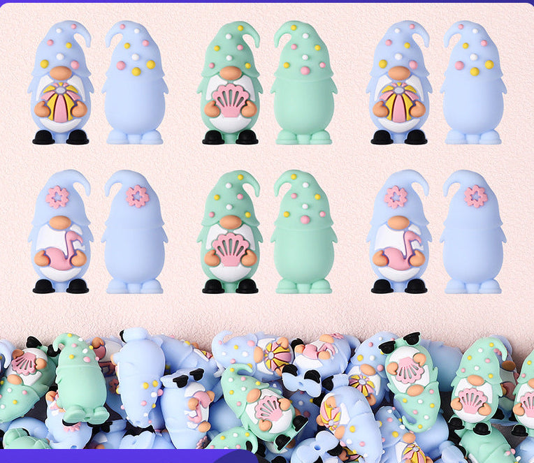 Summer 3D Cartoon Gnome silicone bead