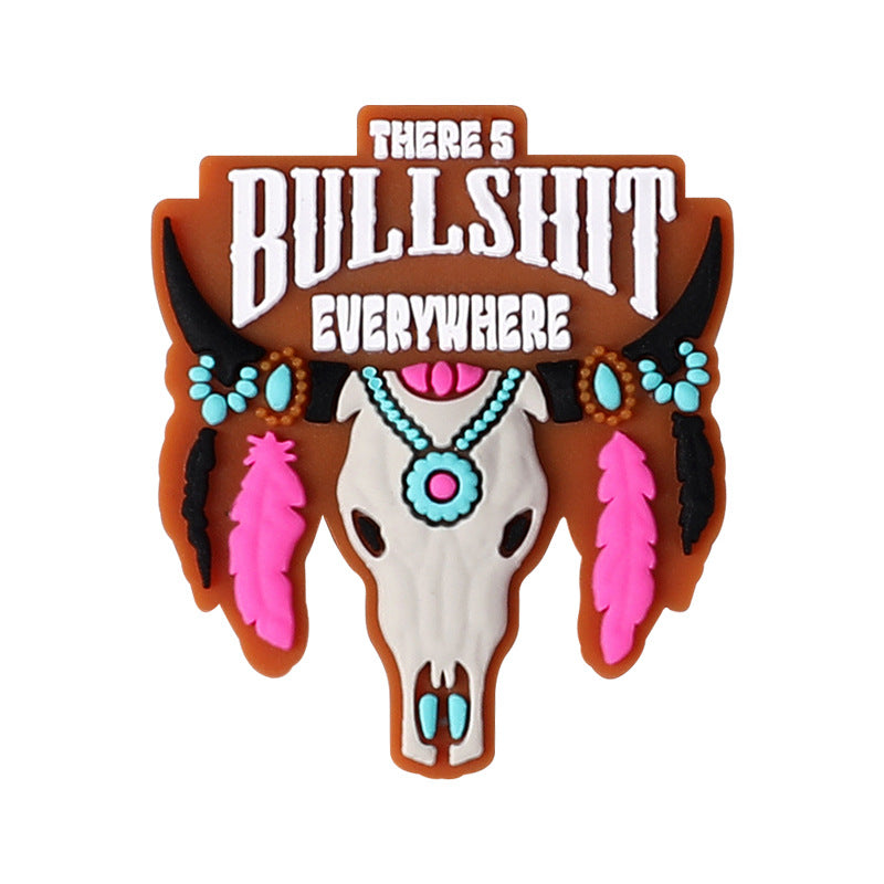 Cow themed, inscription, poop angel, silicone focal beads - different varieties and style