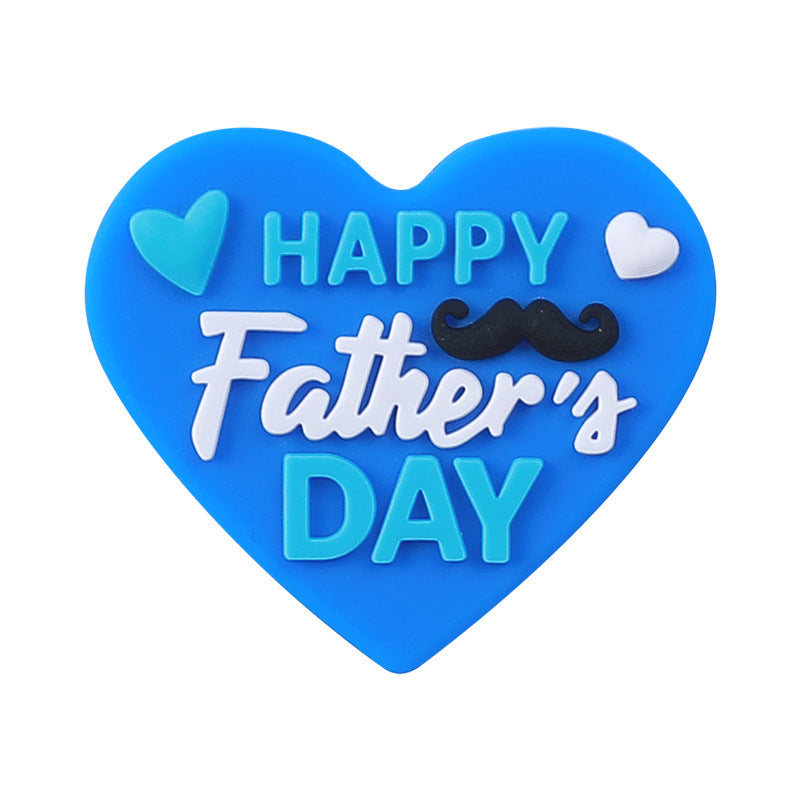 Father's day themed silicone focal beads