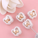 Heavy Duty Double-Sided Alloy Small Butterfly with Zircon