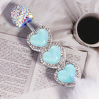 Heavy Duty Double-Layer Heart Alloy Bead with Rhinestones