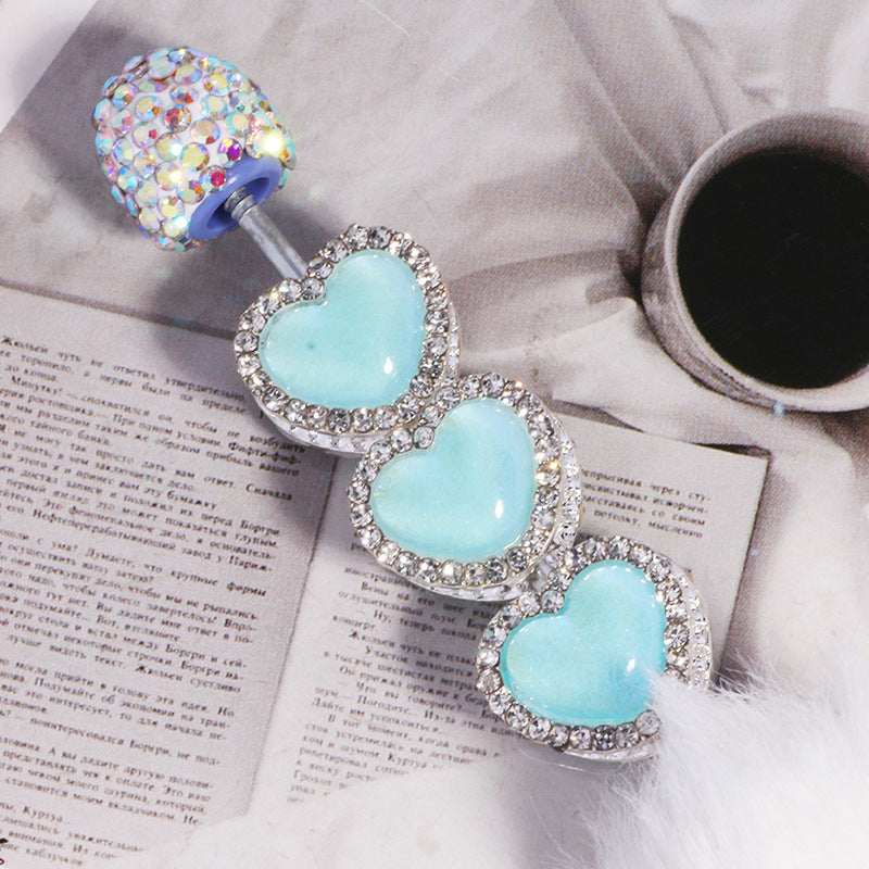 Heavy Duty Double-Layer Heart Alloy Bead with Rhinestones