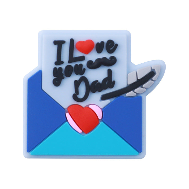 Father's day themed silicone focal beads