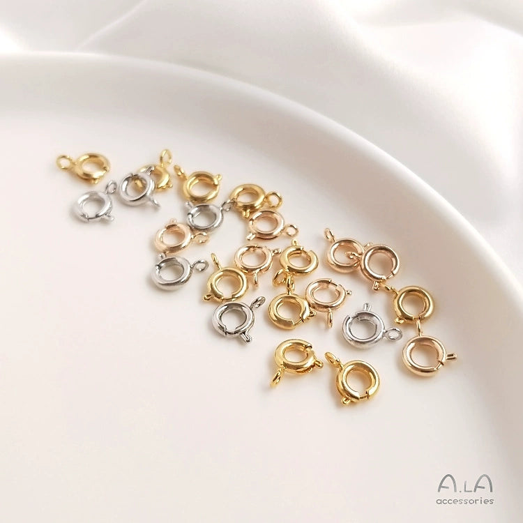 14K gold-plated 18K real gold spring buckle necklace bracelet ending lobster connection buckle DIY handmade material accessories