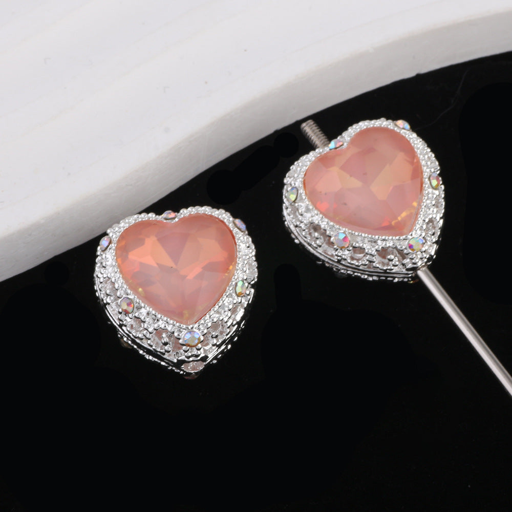 2mm Hole Silver Mocha Alloy Beads for Pen Making (Oval/Heart Shape)