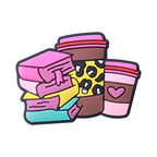 Colorful coffee themed silicone focal beads