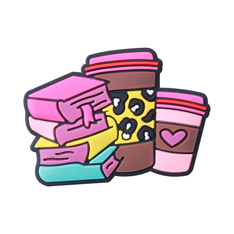 Colorful coffee themed silicone focal beads