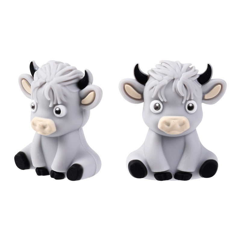 3D Highland cow DIY silicone beads