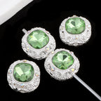 Kimhatter Silver Small Square Rhinestone Alloy Diamond Ball Bead