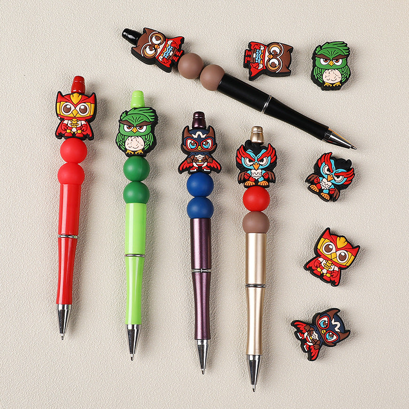 Action figure owl silicone focal bead