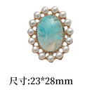Cloud Fantasy Series Rhombus Alloy Charm with Lace Edge