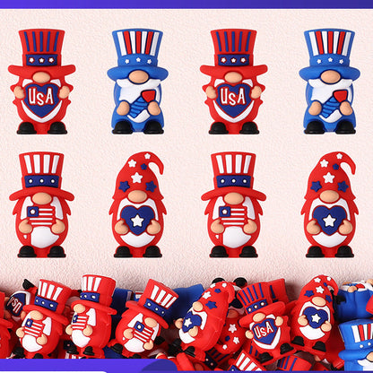 USA Independence day - 3D gnome silicone bead