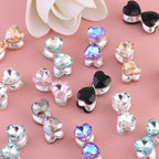 Heavy-Duty Alloy Bowtie Double-Sided Heart with Zircon Stones