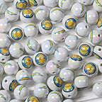 16mm NFL Football Team Beads – Double-Sided Acrylic Round Beads for Game Day Jewelry & Crafts