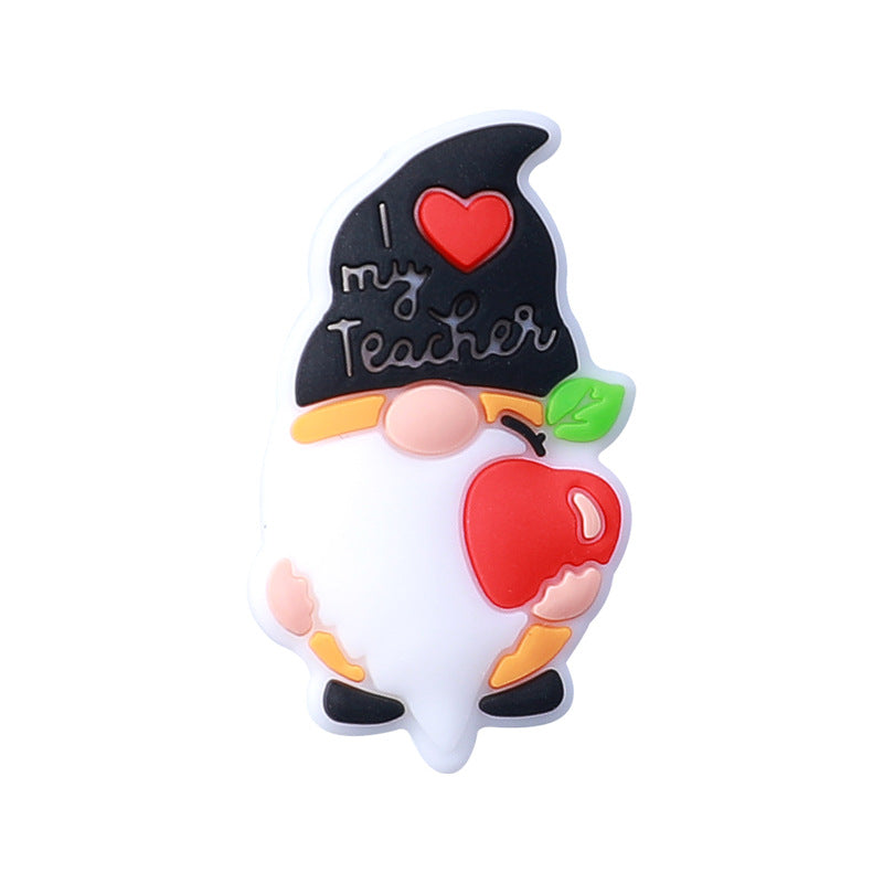 Cartoon gnome graduation series silicone focal beads