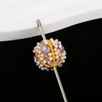 Kimhatter Nepal Heavy-Duty Alloy Pumpkin Bead with Rhinestones & Diamond Ball