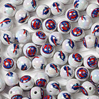 16mm NFL Football Team Beads – Double-Sided Acrylic Round Beads for Game Day Jewelry & Crafts