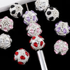 Kimhatter Alloy 6-Eye Diamond Ball Bead with Straight Hole