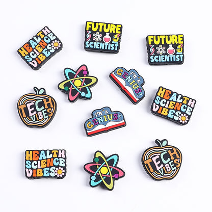 English letter inspirational silicone focal beads