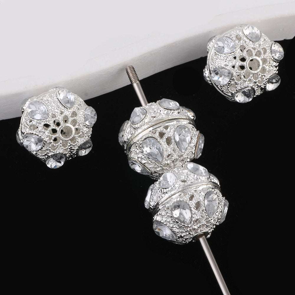 Kimhatter Alloy 6-Eye Diamond Ball Bead with Straight Hole