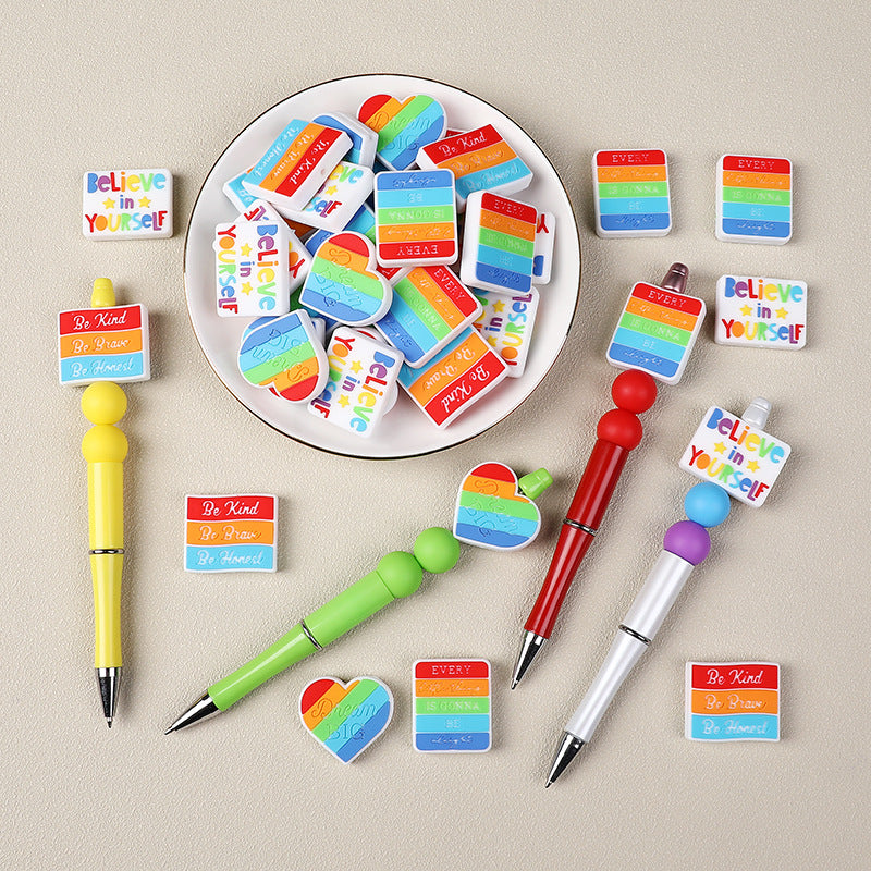 DIY Creative rainbow silicone focal beads