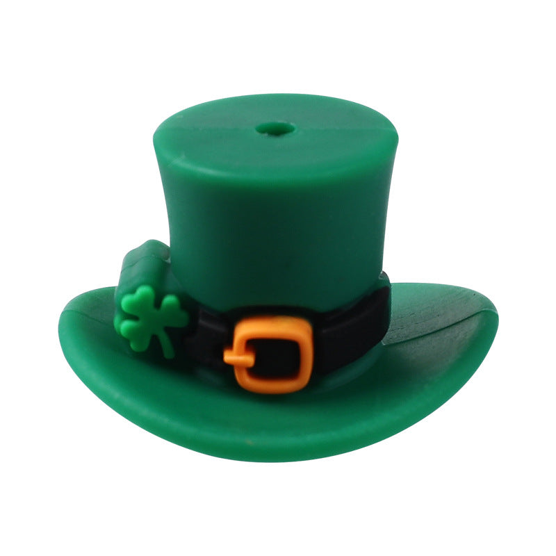 Green Hat silicone focal beads