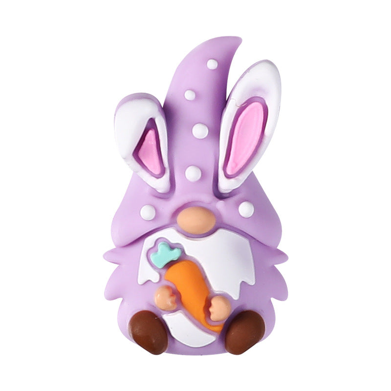 Easter 3D silicone beads, cartoon rabbit, three-dimensional gnome silicone bead accessories