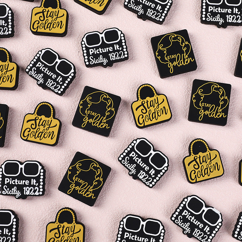 Inscription silicone focal beads