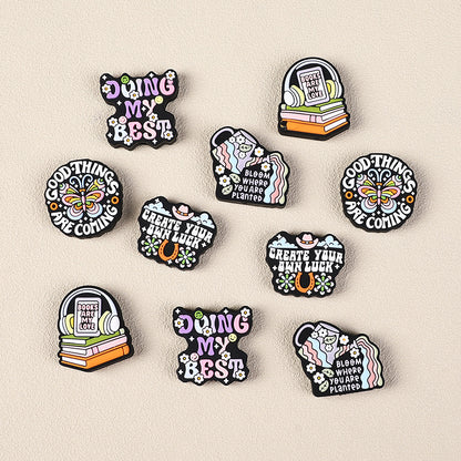 English letter inscription silicone focal bead