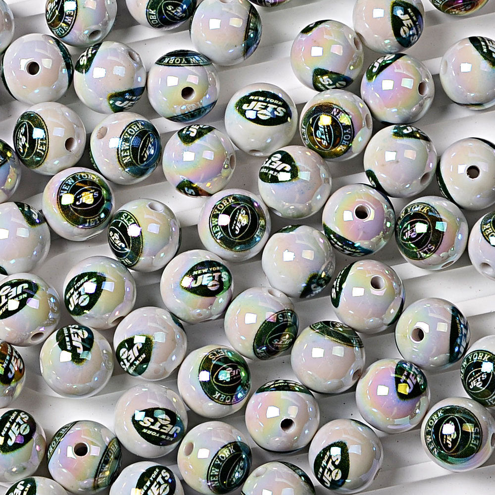 16mm NFL Football Team Beads – Double-Sided Acrylic Round Beads for Game Day Jewelry & Crafts