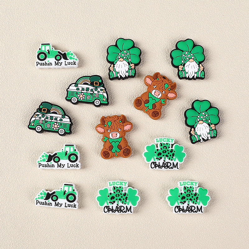 St. Patrick's day silicone focal beads