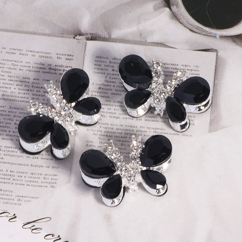 Kimhatter Heavy-Duty Alloy Sparkling Butterfly Rhinestone Bead