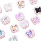 Heavy Duty Double-Sided Alloy Small Butterfly with Zircon