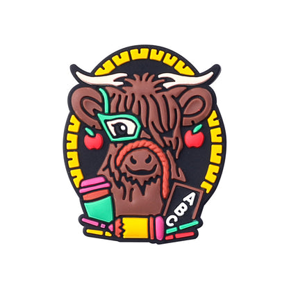 Cartoon highland cow silicone focal beads