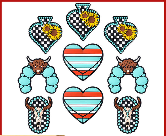 DIY Daisy heart, highland cow silicone focal bead