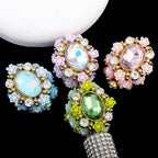 Vintage Floral Ball Zircon Magic Mirror Polymer Clay Bea