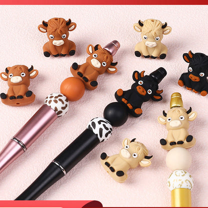 3D Highland cow DIY silicone beads