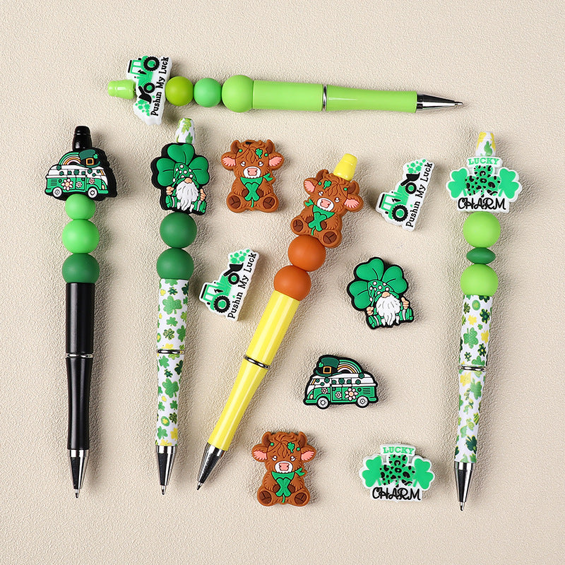 St. Patrick's day silicone focal beads