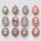 Cloud Fantasy Series Rhombus Alloy Charm with Lace Edge