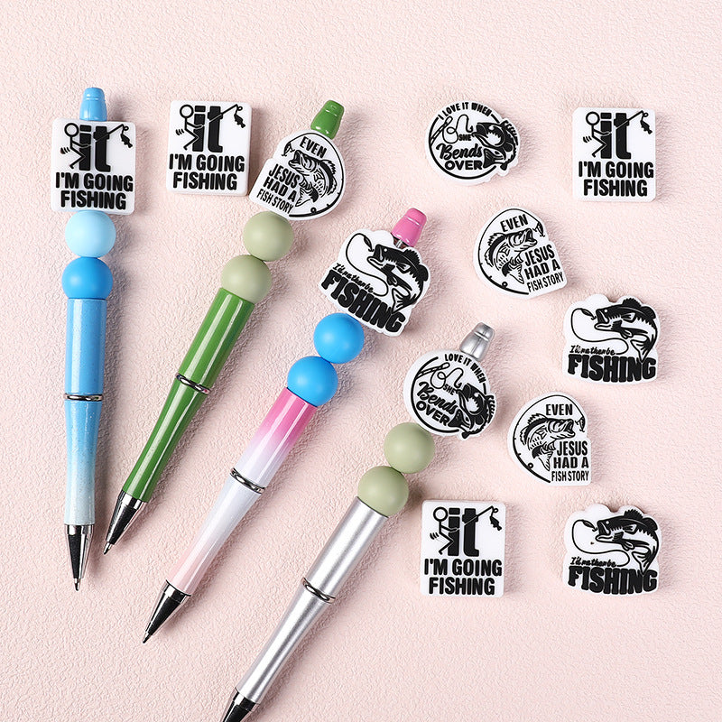 Fishing themed silicone focal beads