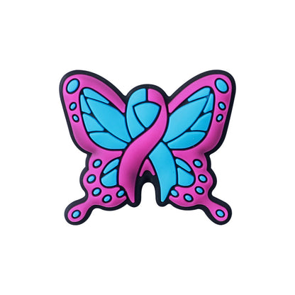 3D Cartoon butterfly & rainbow silicone focal bead