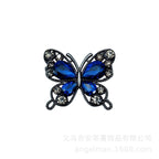 Single-Sided Alloy Rhinestone Butterfly Charm