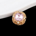 Kimhatter Silver Small Square Rhinestone Alloy Diamond Ball Bead
