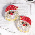 Alloy Cute Santa Claus Full Crystal Charm