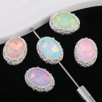 2mm Hole Silver Mocha Alloy Beads for Pen Making (Oval/Heart Shape)