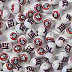 16mm NFL Football Team Beads – Double-Sided Acrylic Round Beads for Game Day Jewelry & Crafts