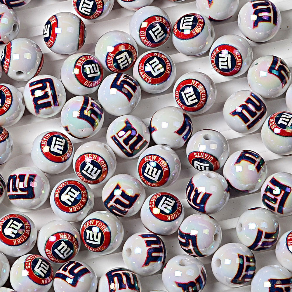 16mm NFL Football Team Beads – Double-Sided Acrylic Round Beads for Game Day Jewelry & Crafts