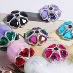 Alloy Rhinestone Flower Spacer Beads