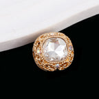 Kimhatter Silver Small Square Rhinestone Alloy Diamond Ball Bead